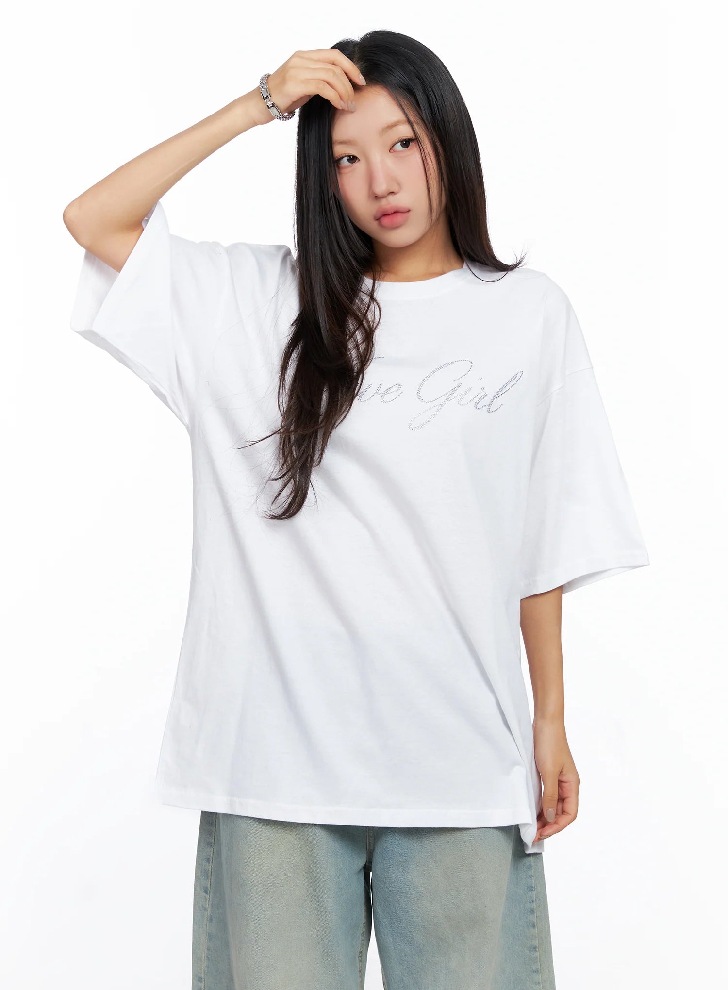 Oversized Text Print Tee CO515