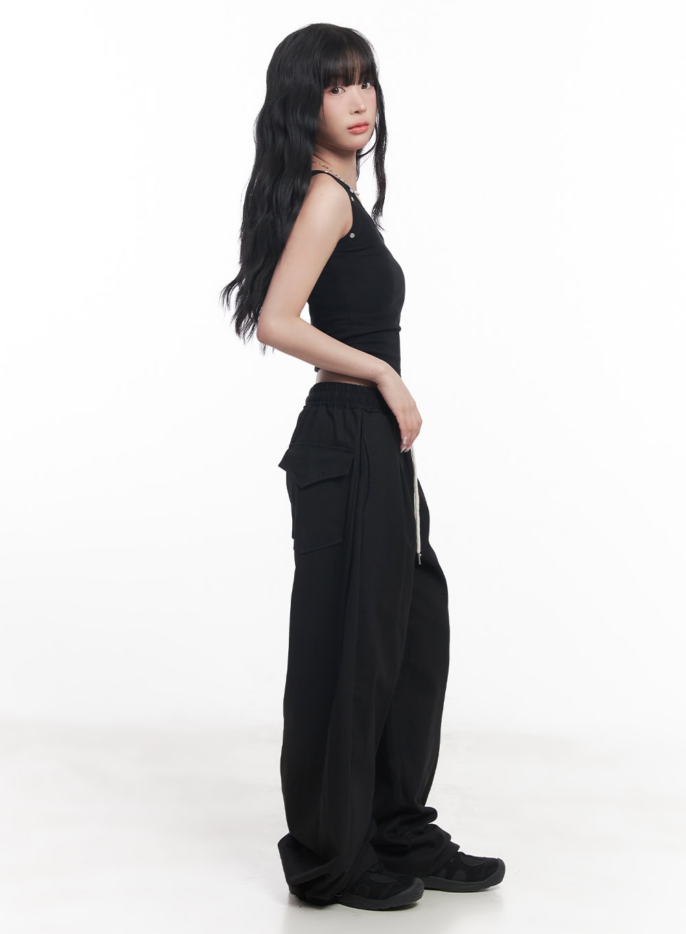 Cotton Buttoned Wide-Leg Pants CY527