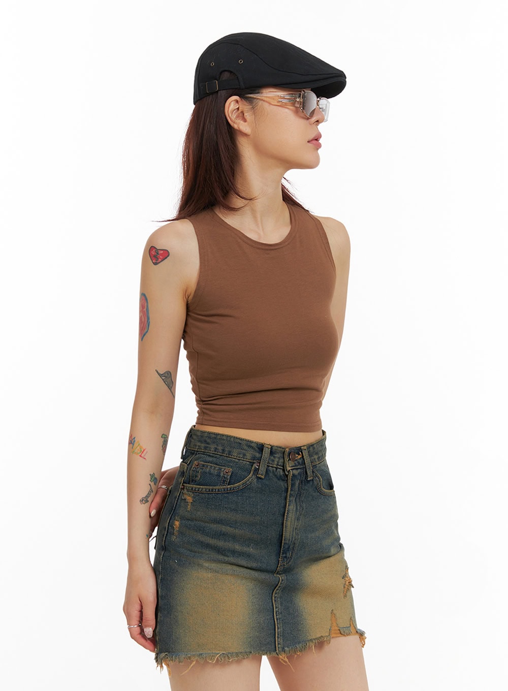 Basic Sleeveless Crop Top IY410