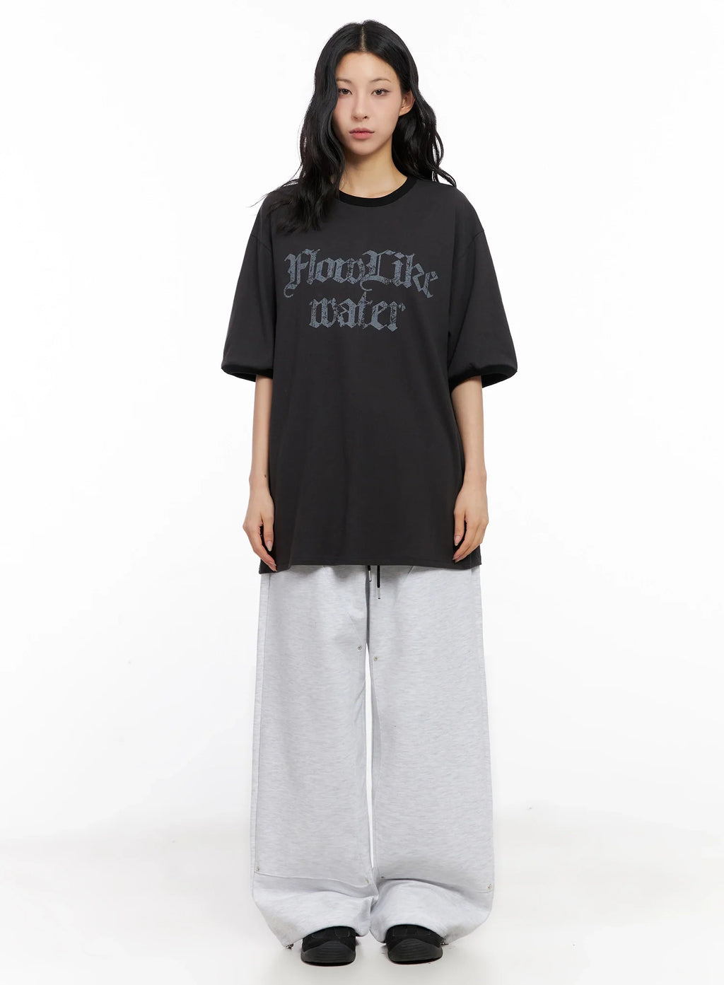 Oversized Gothic Graphic Print Tee IG508