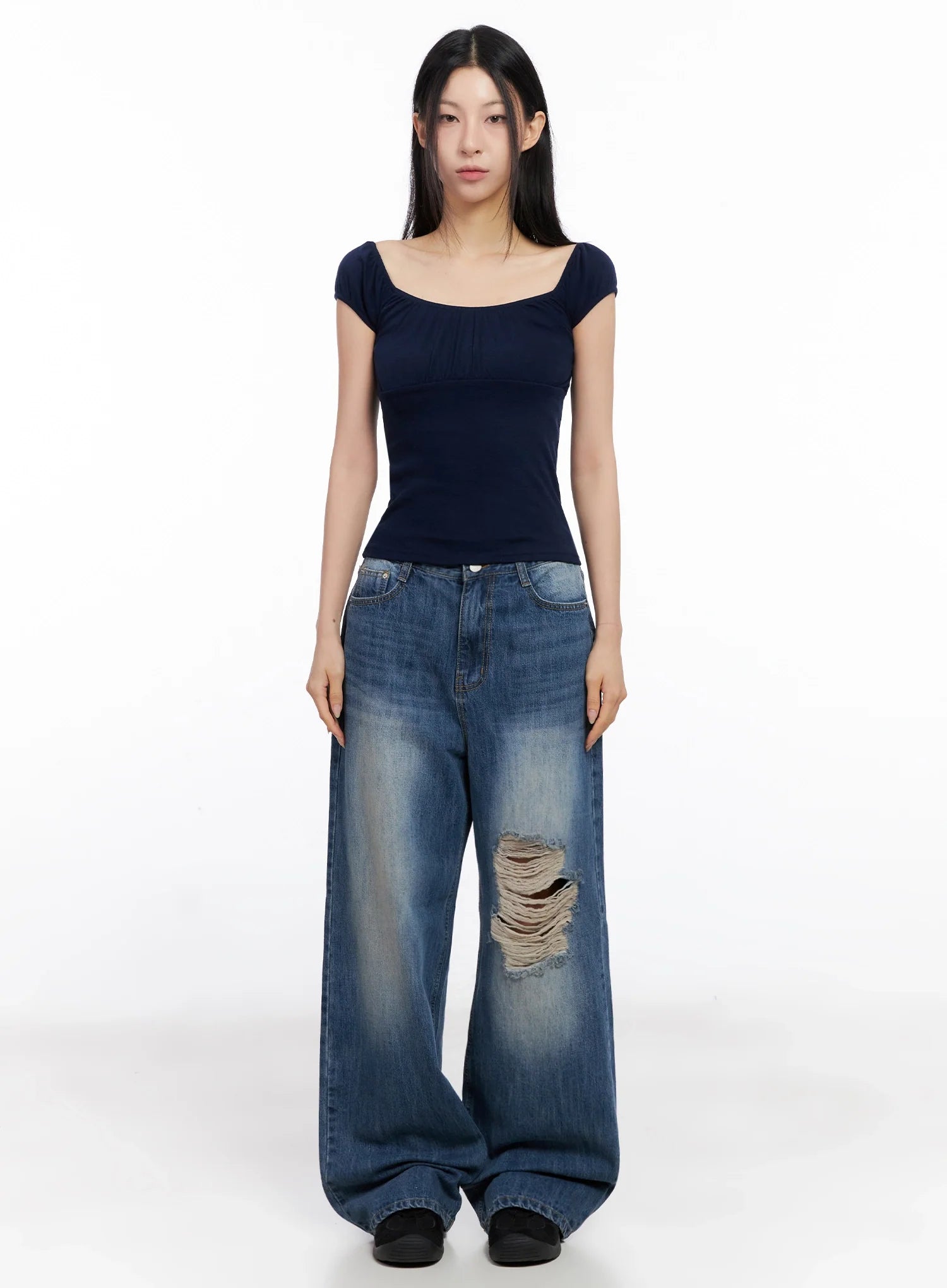 Off-Shoulder Puff Sleeve Top IG508