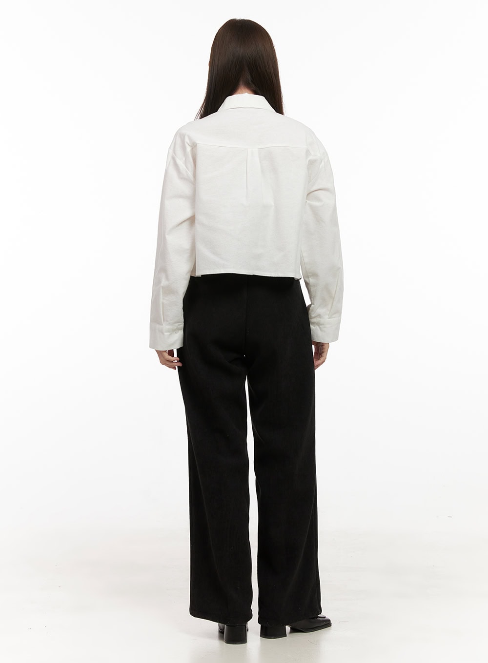 Collared Cropped Button-Down OD412