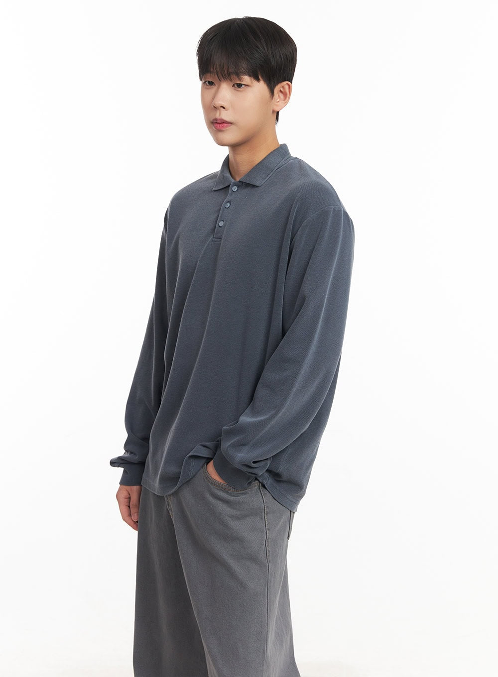 Men's Washed Cotton Collared T-Shirt IM527