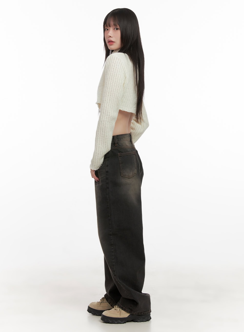 Celina Washed Baggy Wide-Leg Jeans CD426