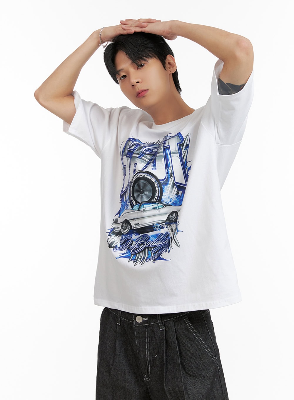 Men's Round Neck Graphic T-Shirt IL404