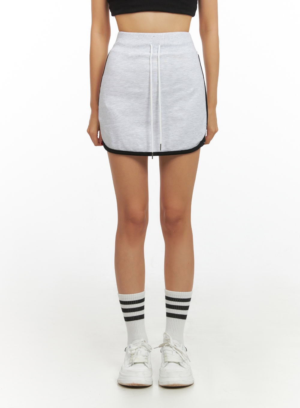 Cotton Banded Track Mini Skirt IS427