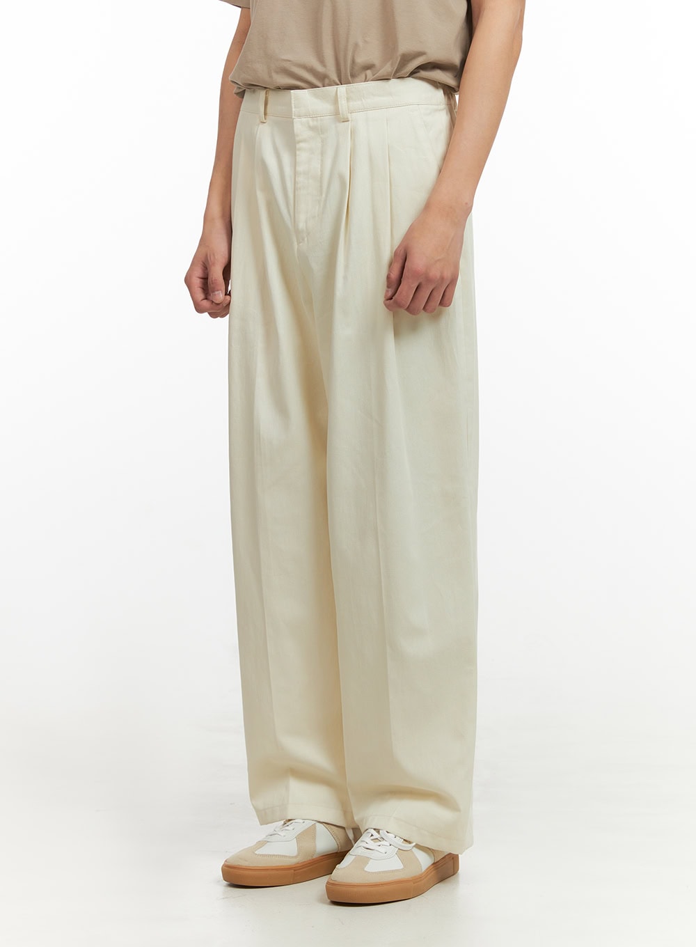 Men's Pintuck Cotton Wide Fit Pants IY431