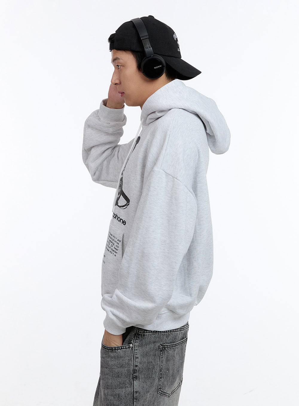 Men's Cotton Lettering Graphic Hoodie IG427