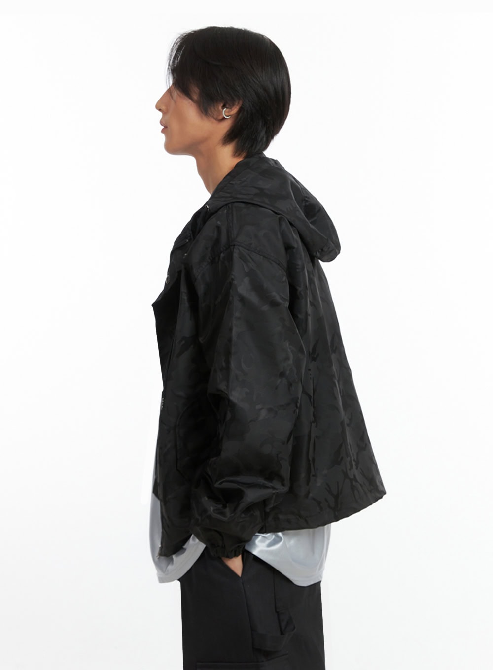 Men's Camo Zip-Up Hooded Jacket IO402