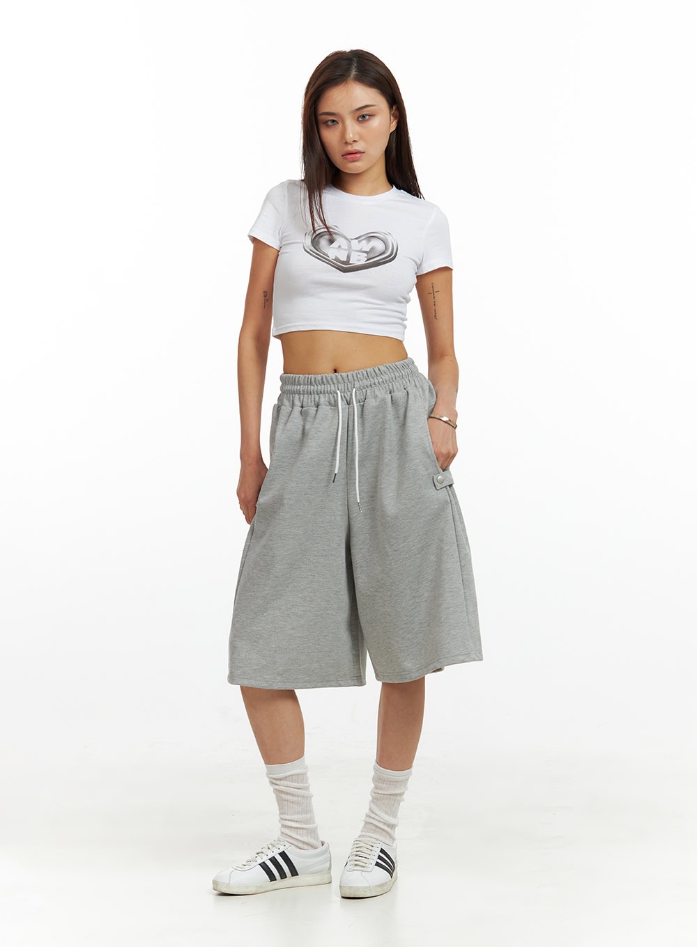 Cotton Cargo Sweat Shorts IU419