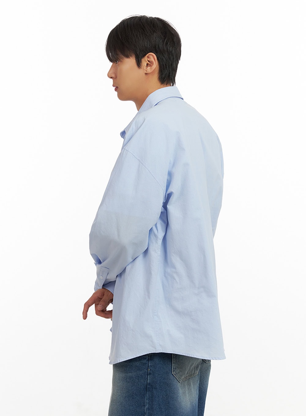Men's Oversized Cotton Buttoned Shirt IU418