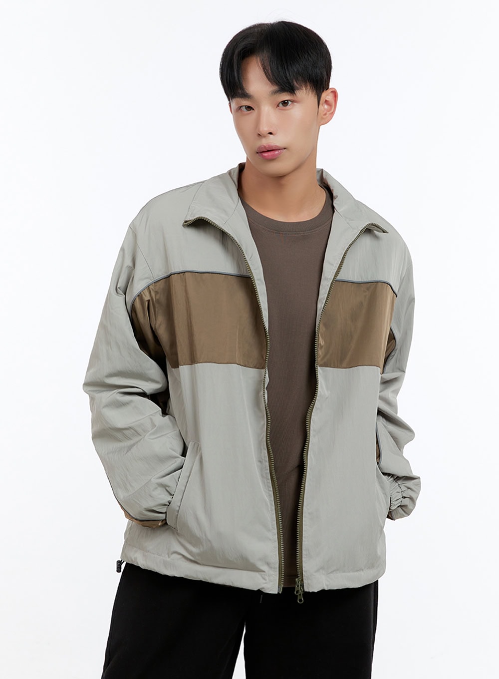 Men's Zip-Up Nylon Wind Jacket IS412