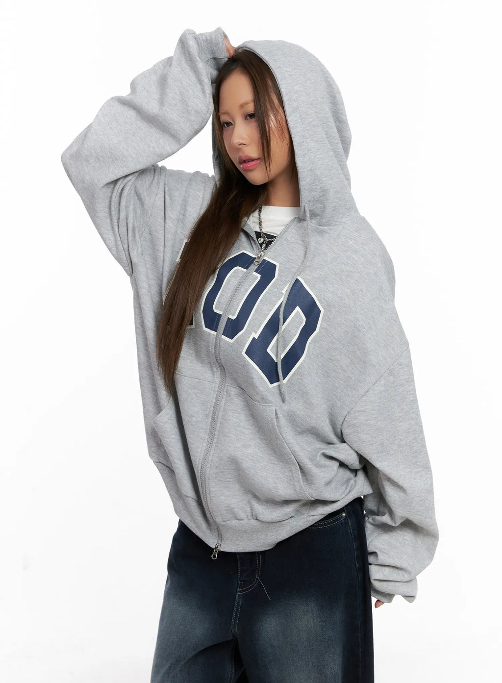 Comfort Fit Graphic Hoodie Zip-Up CS522