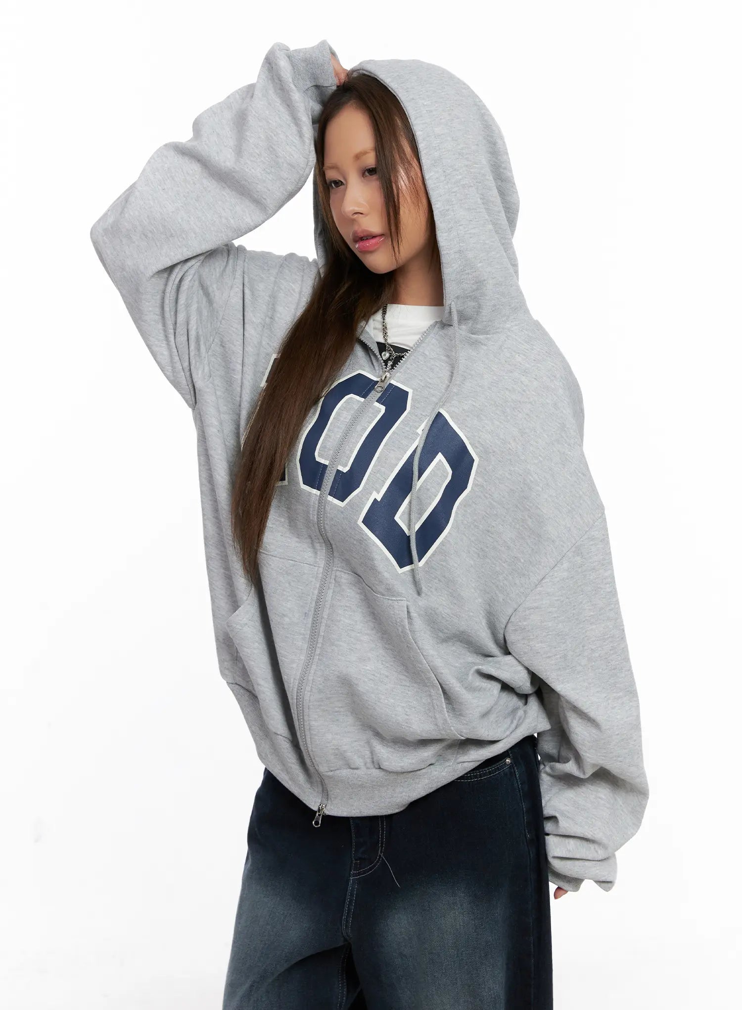 Comfort Fit Graphic Hoodie Zip-Up CS522