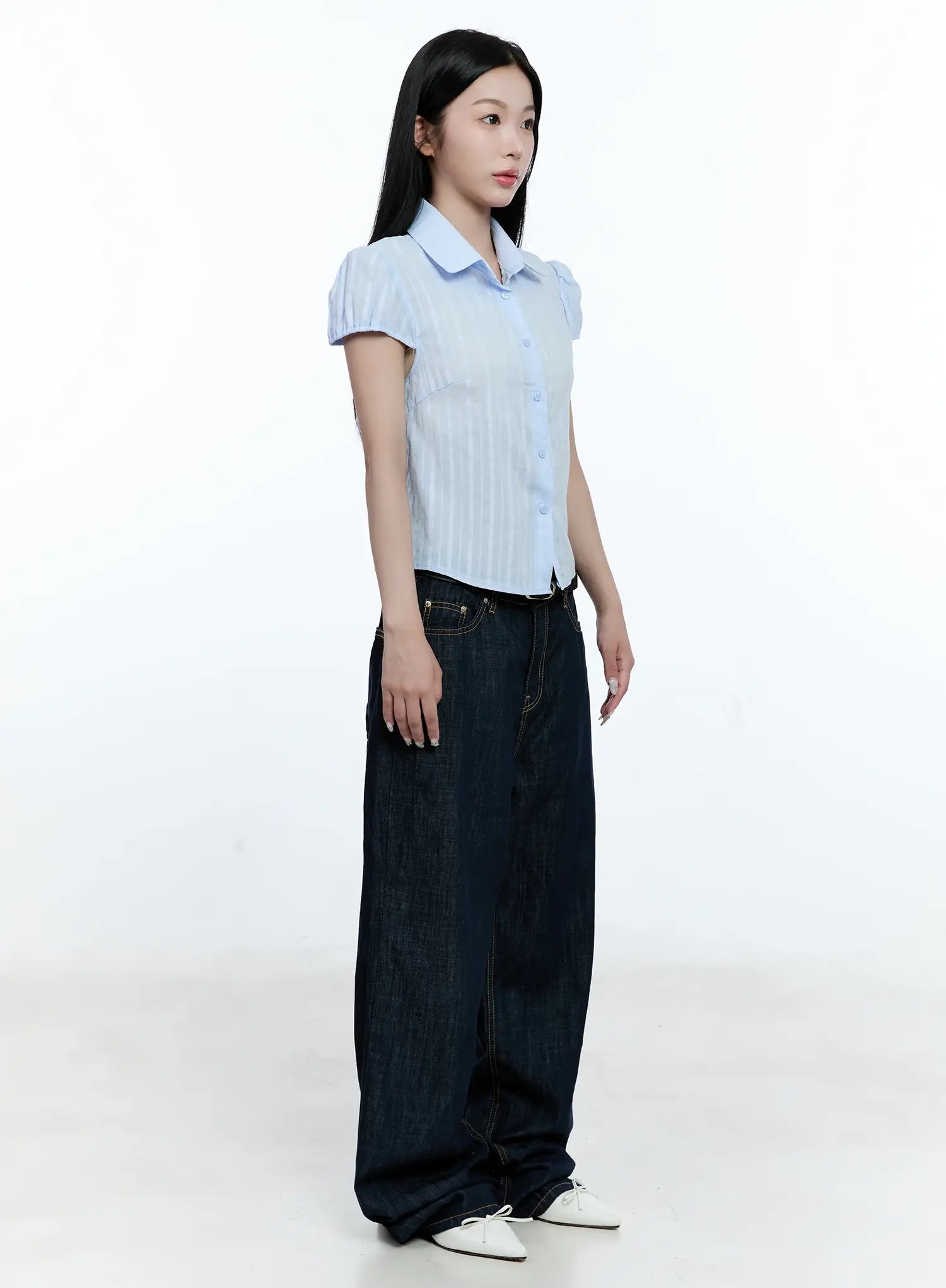 Nari No-Fade Wide-Leg Denim Jeans CG512