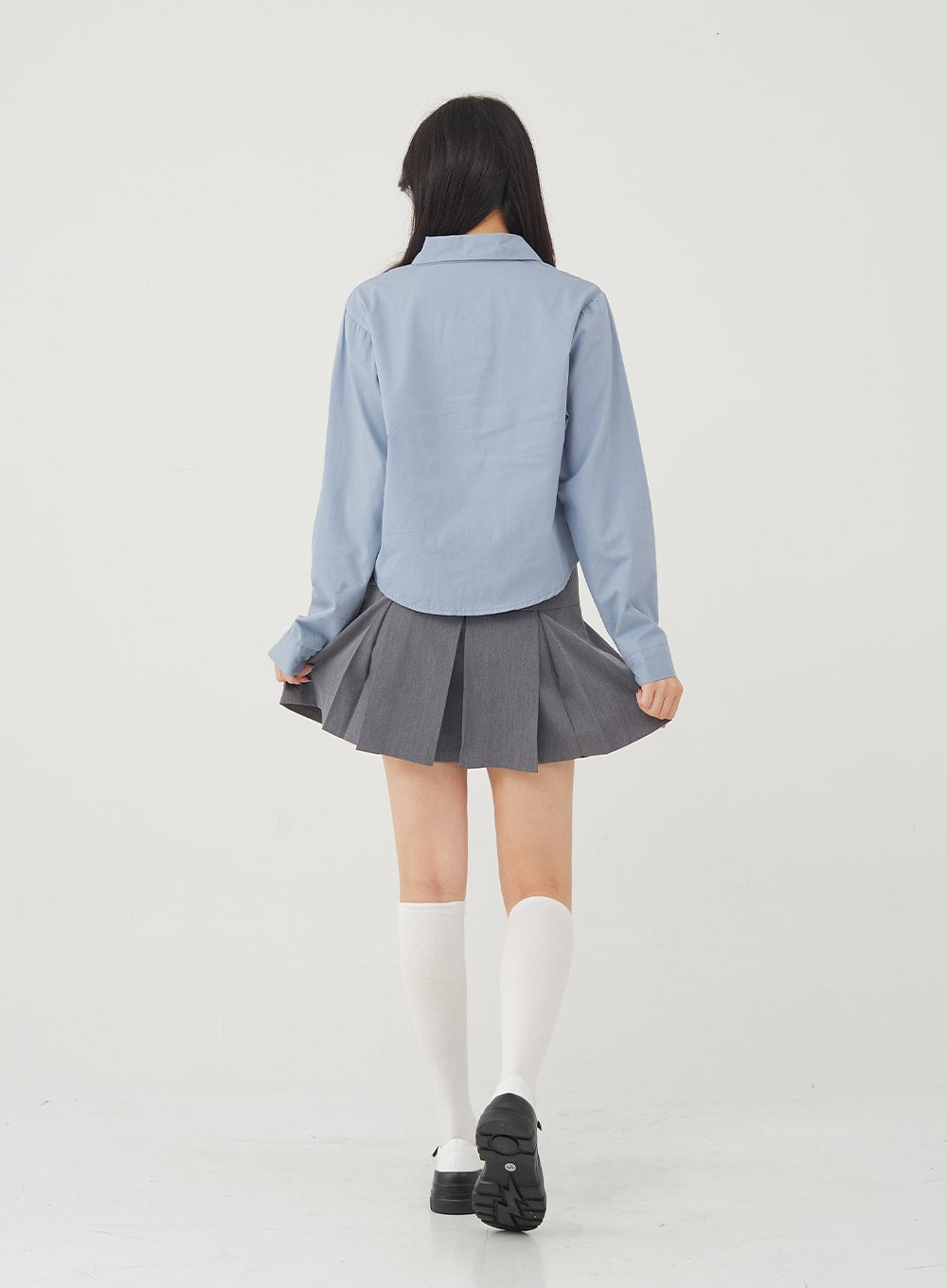 Basic Tone Down Color Crop Shirt BG23