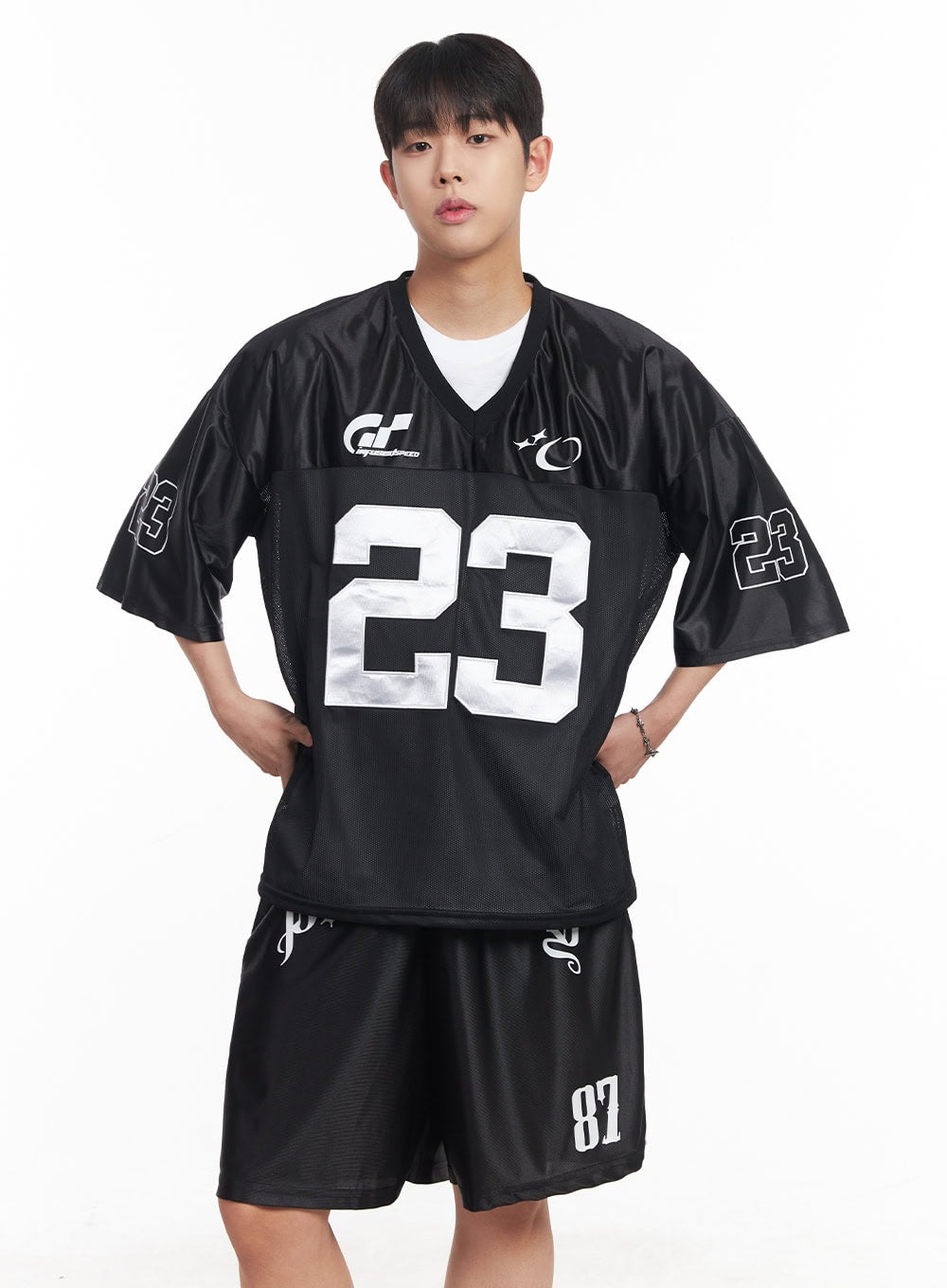 Men's Mesh V-Neck Jersey T-Shirt IA525