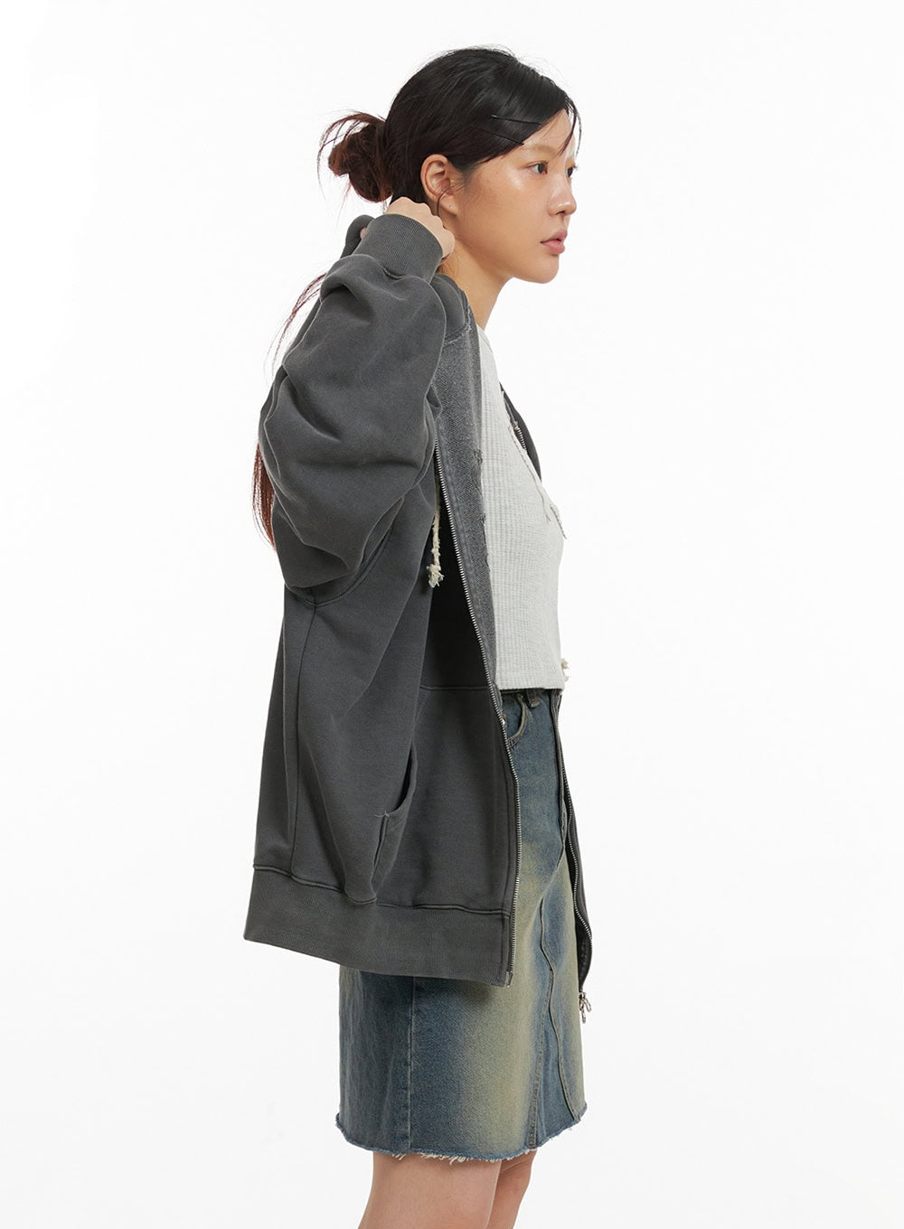 Oversized Zip-Up Hoodie IY410