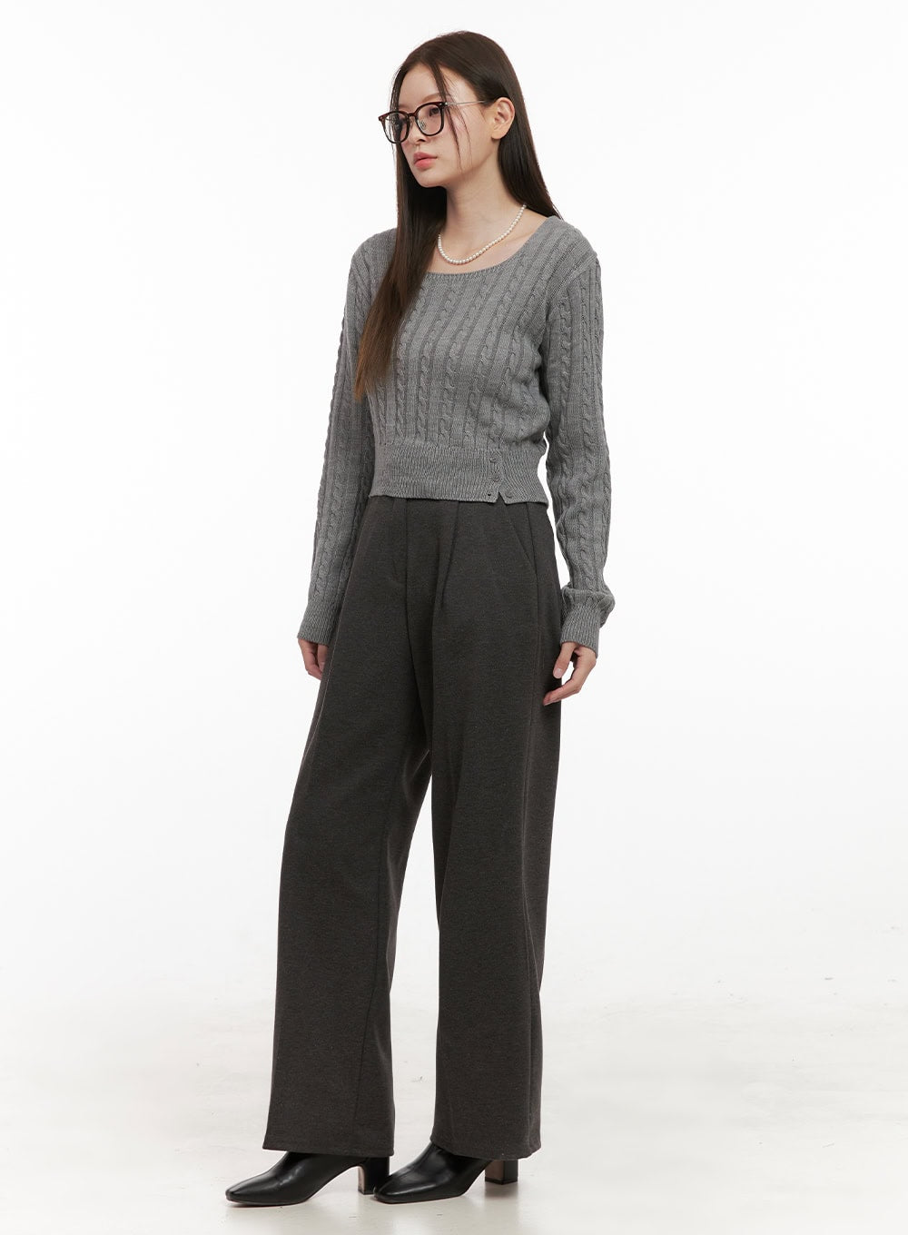 Cable Knit Button Detail Sweater OD412