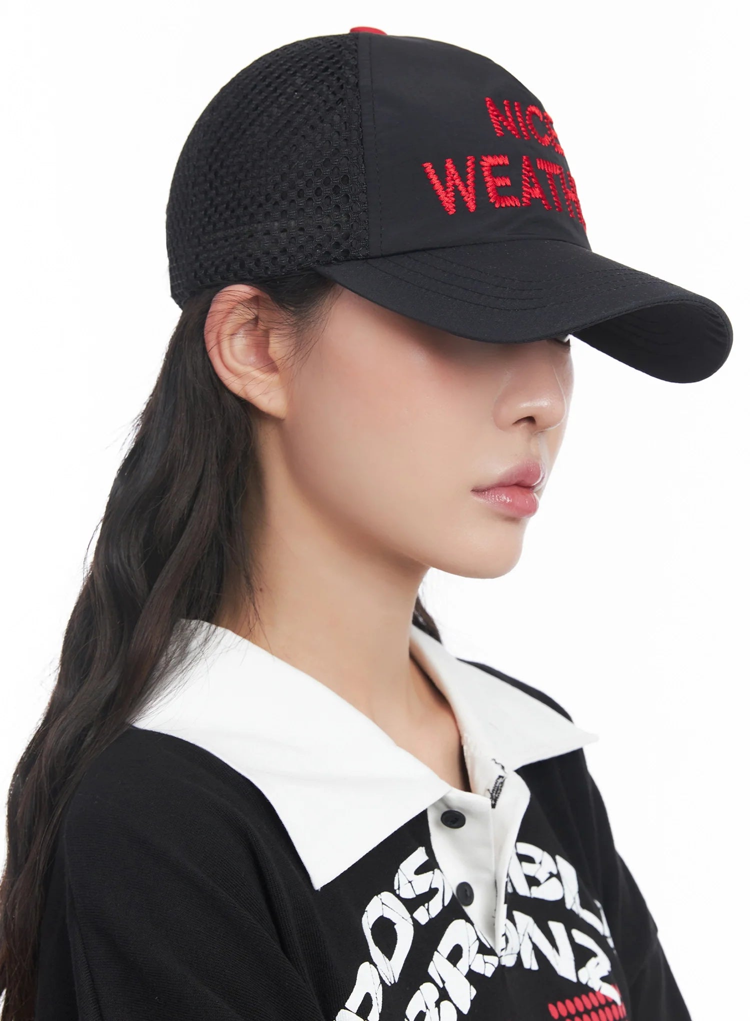 Embroidered Mesh Baseball Cap IC503