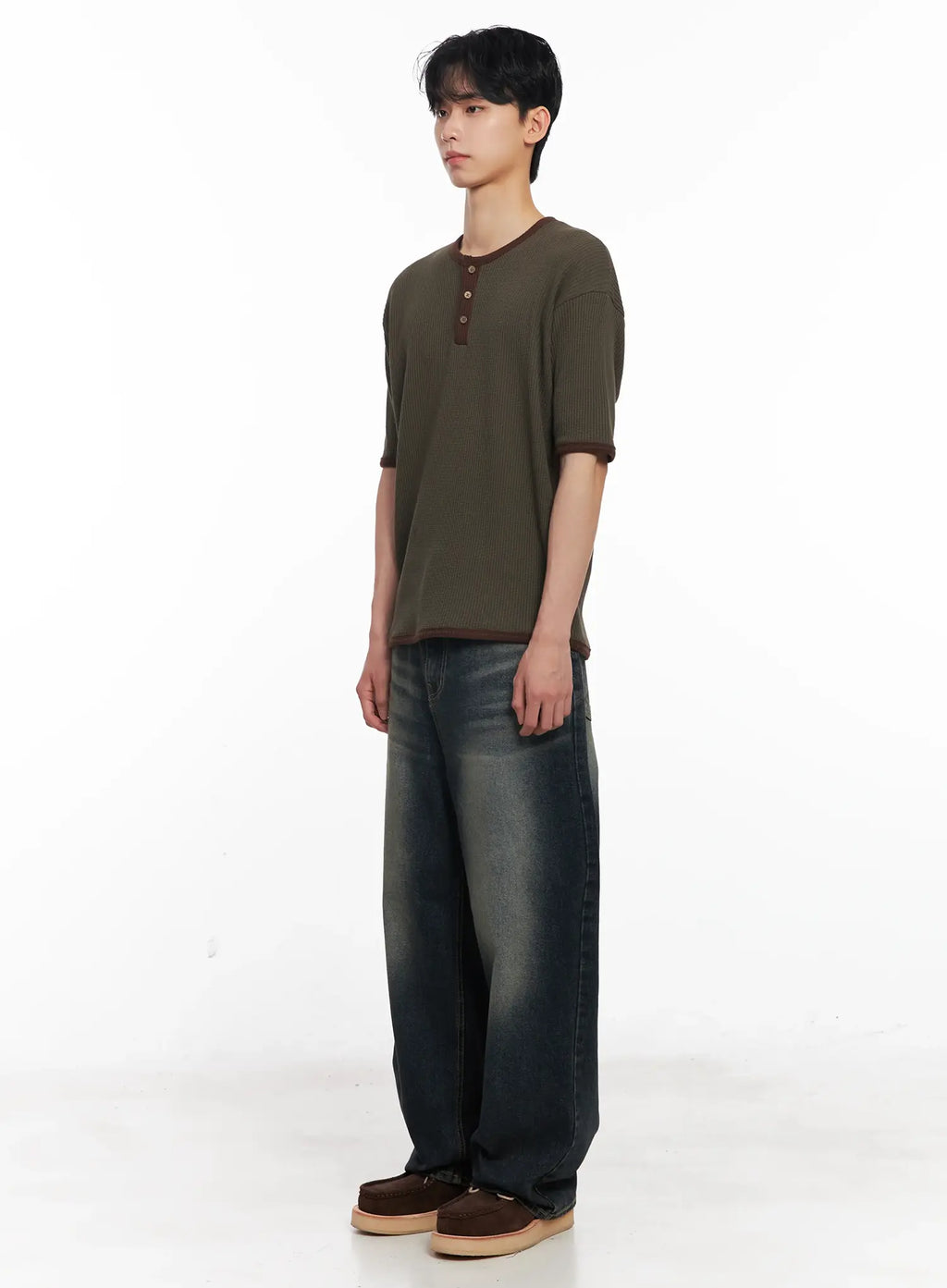 Men's Washed Baggy Jeans IU526