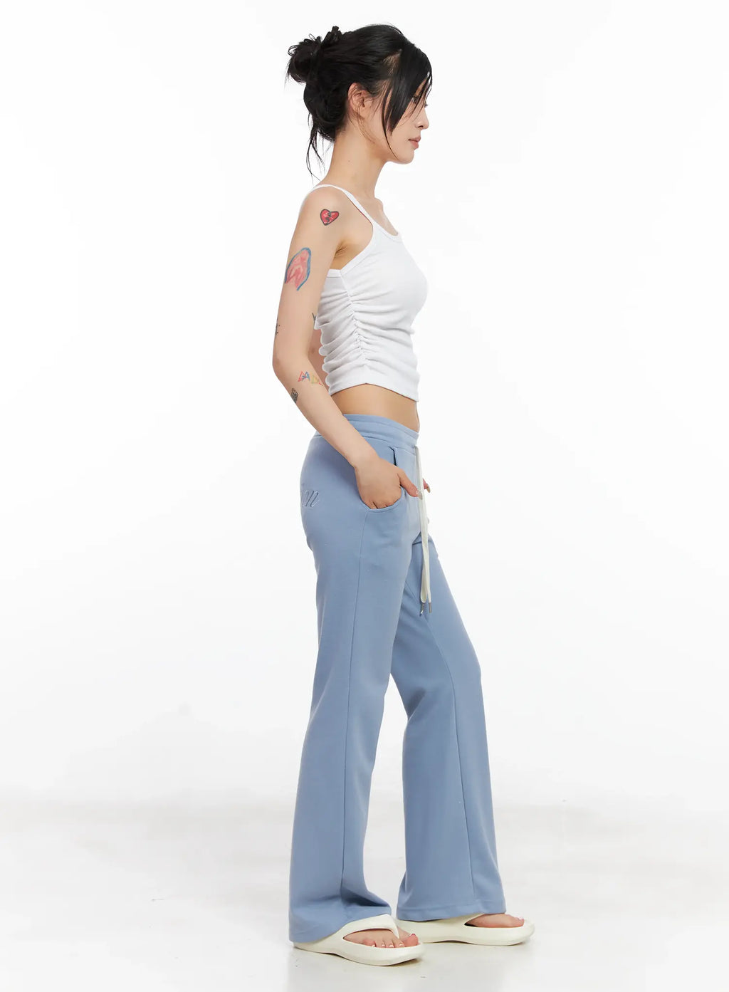 Embroidered Flare Track Pants CL525