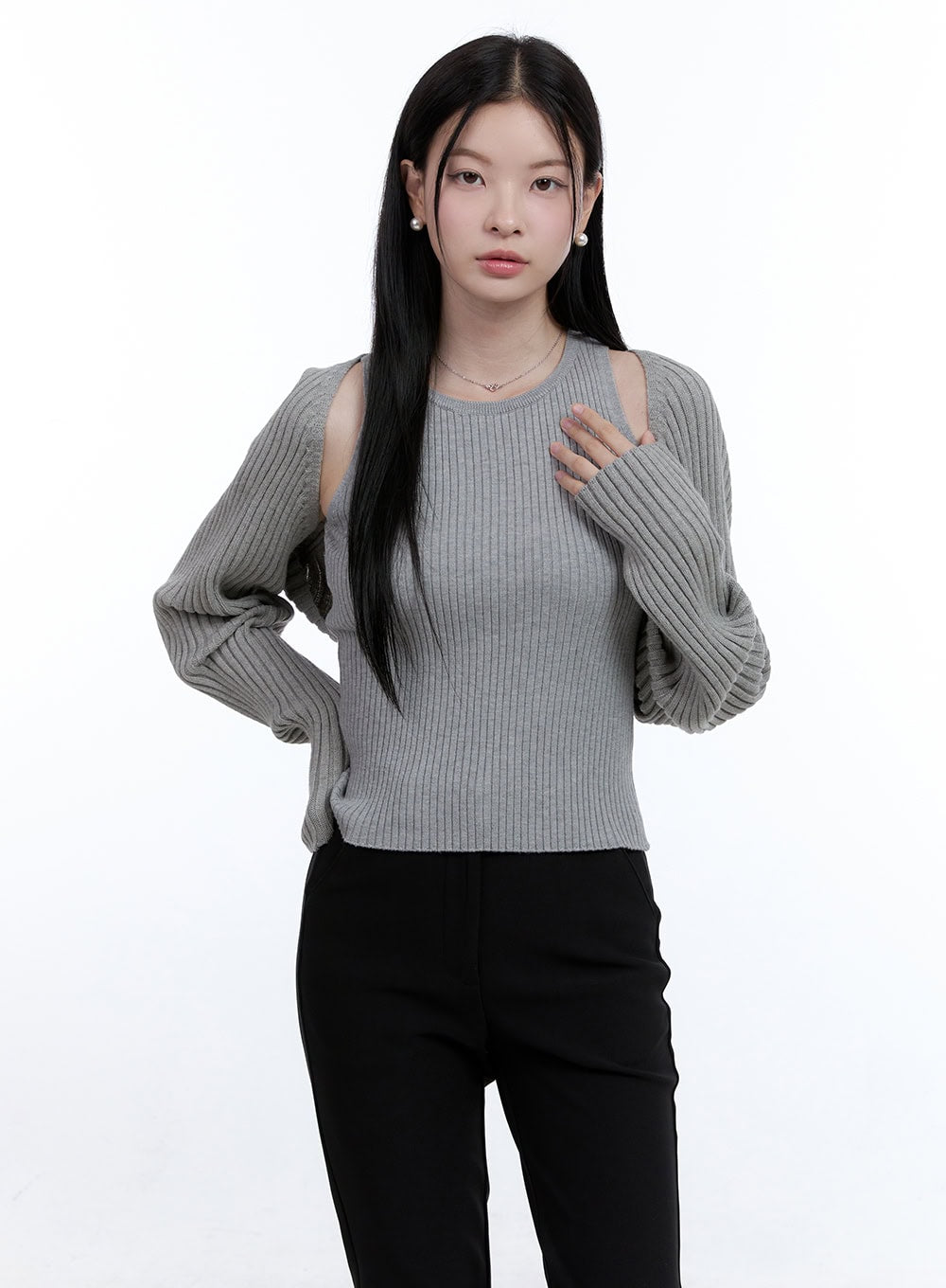 Solid Bolero Sleeve Top OO429