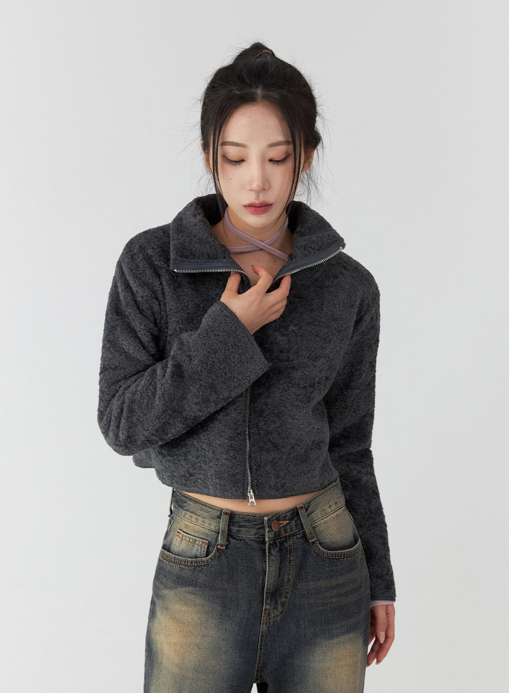 Collared Zip-Up Jacket CD322