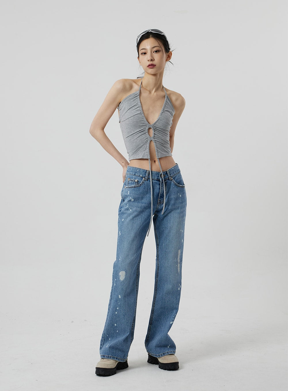 Neck strap Cropped Top CF309