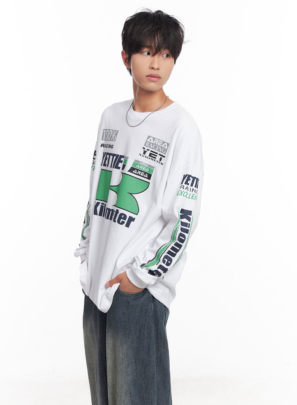 Men's Racer Graphic Long-Sleeve Top IY508