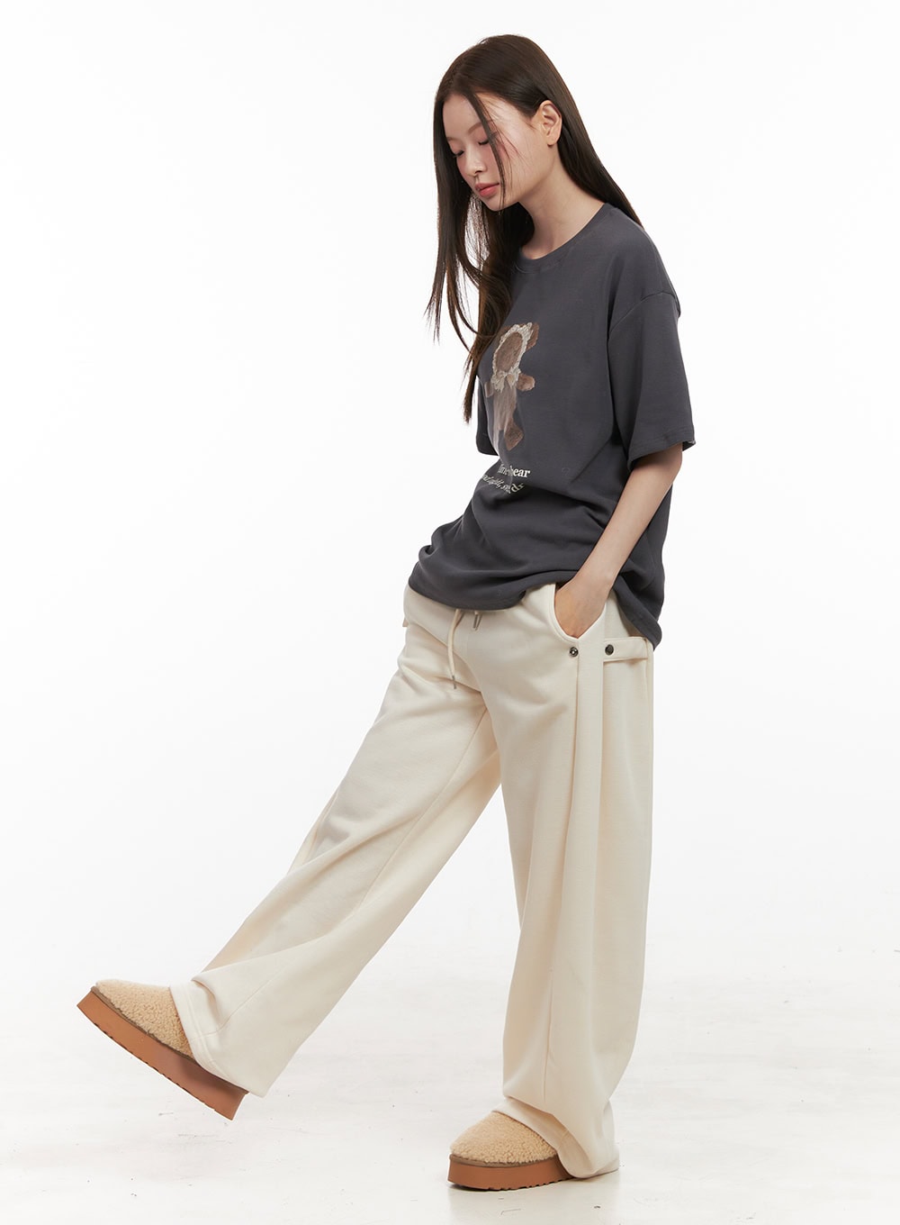 Chic Button Detail Sweatpants OD412