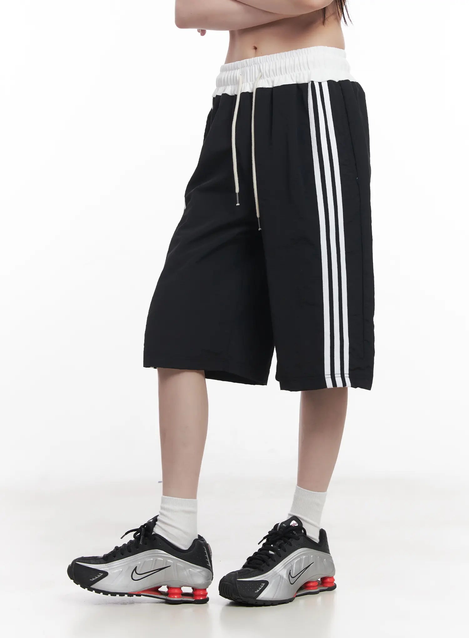 Striped Bermuda Sweat Shorts CU518