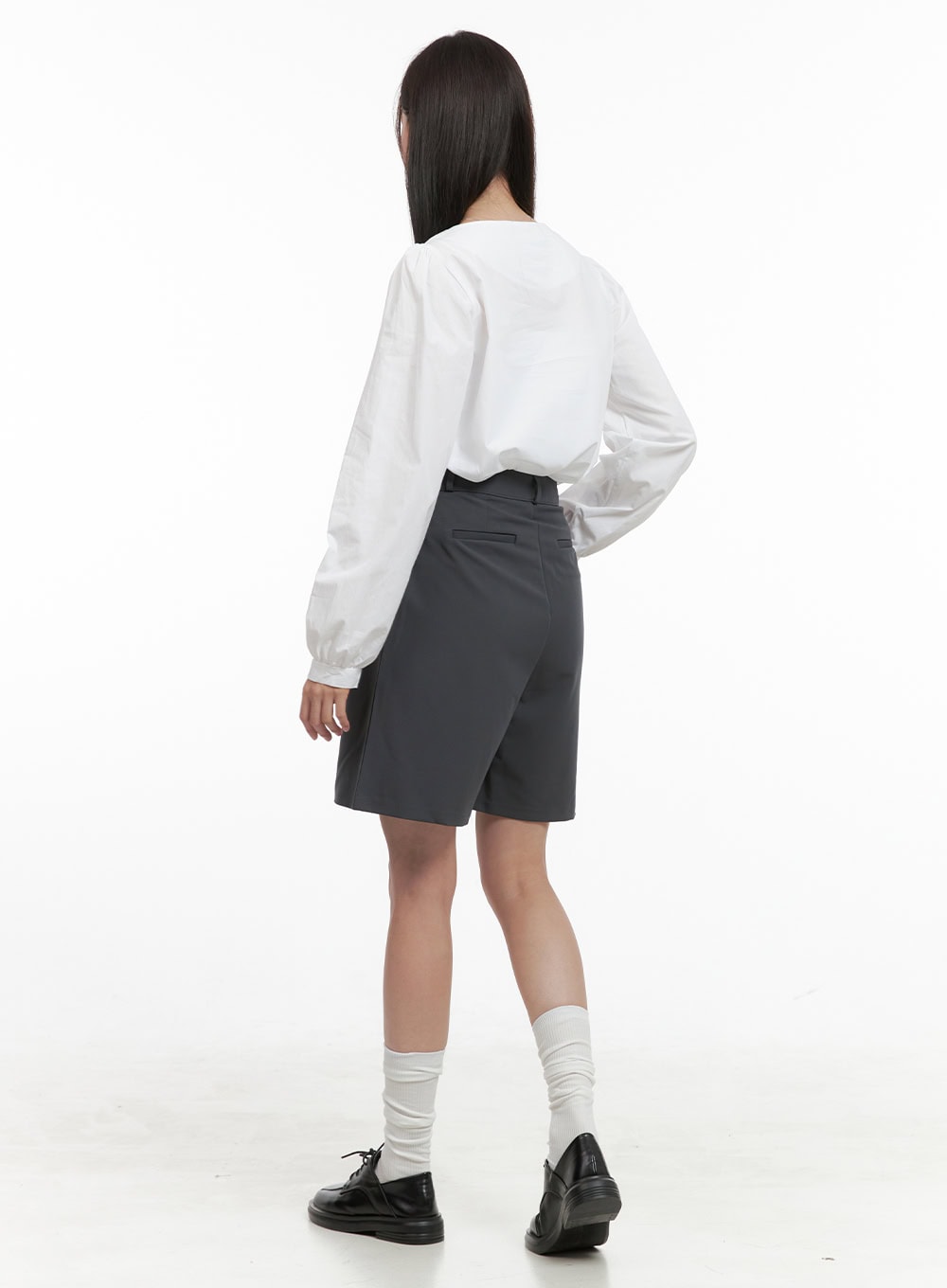 Pintuck Wide Tailored Shorts OG416