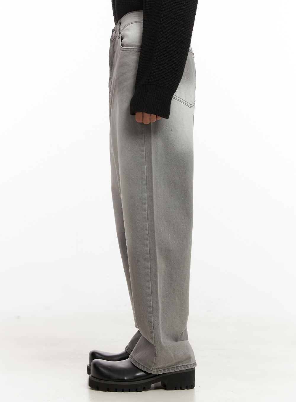 Men's Wide-Fit Washed Denim Jeans ID431