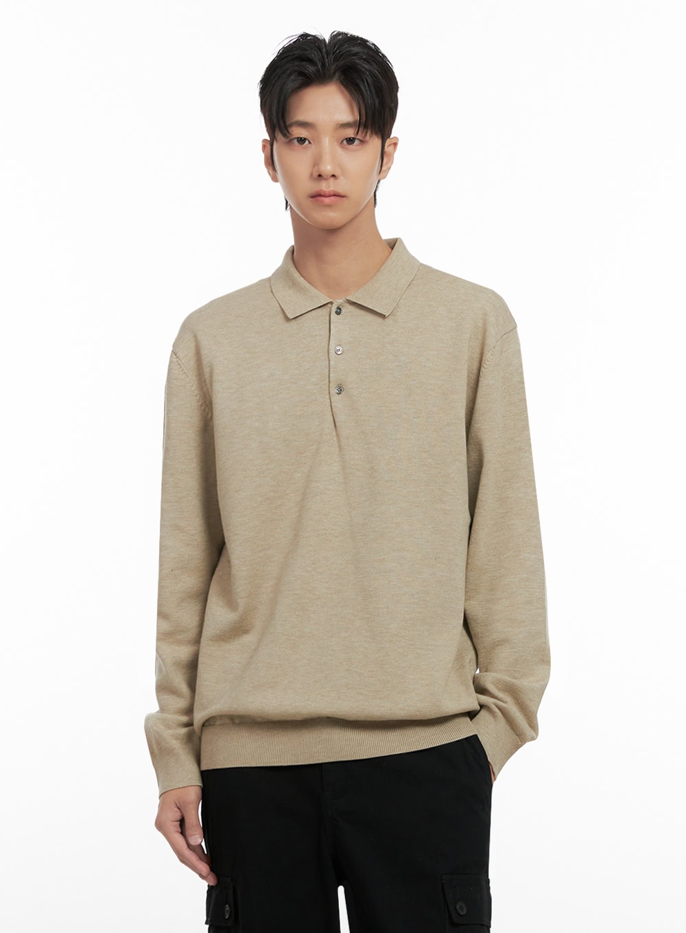 Men's Buttoned Acrylic Collar Sweater ID413