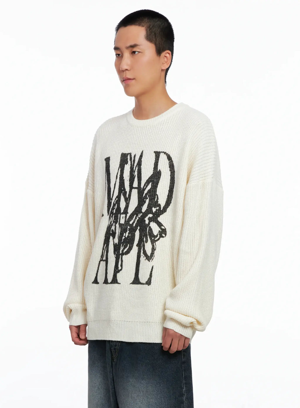 Men's Graphic Knit Sweater IS509