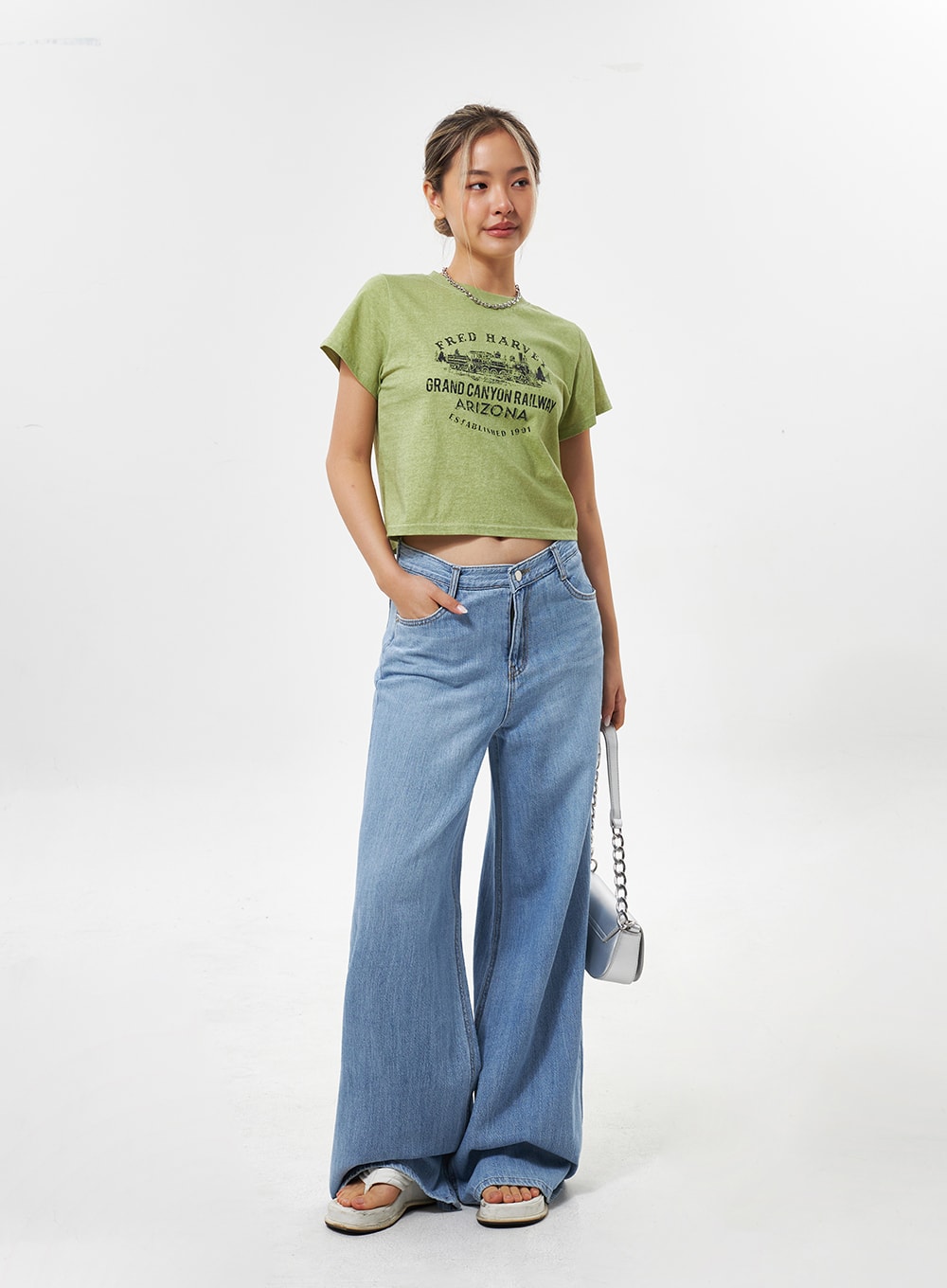 Cotton Graphic Cropped Tee CY331