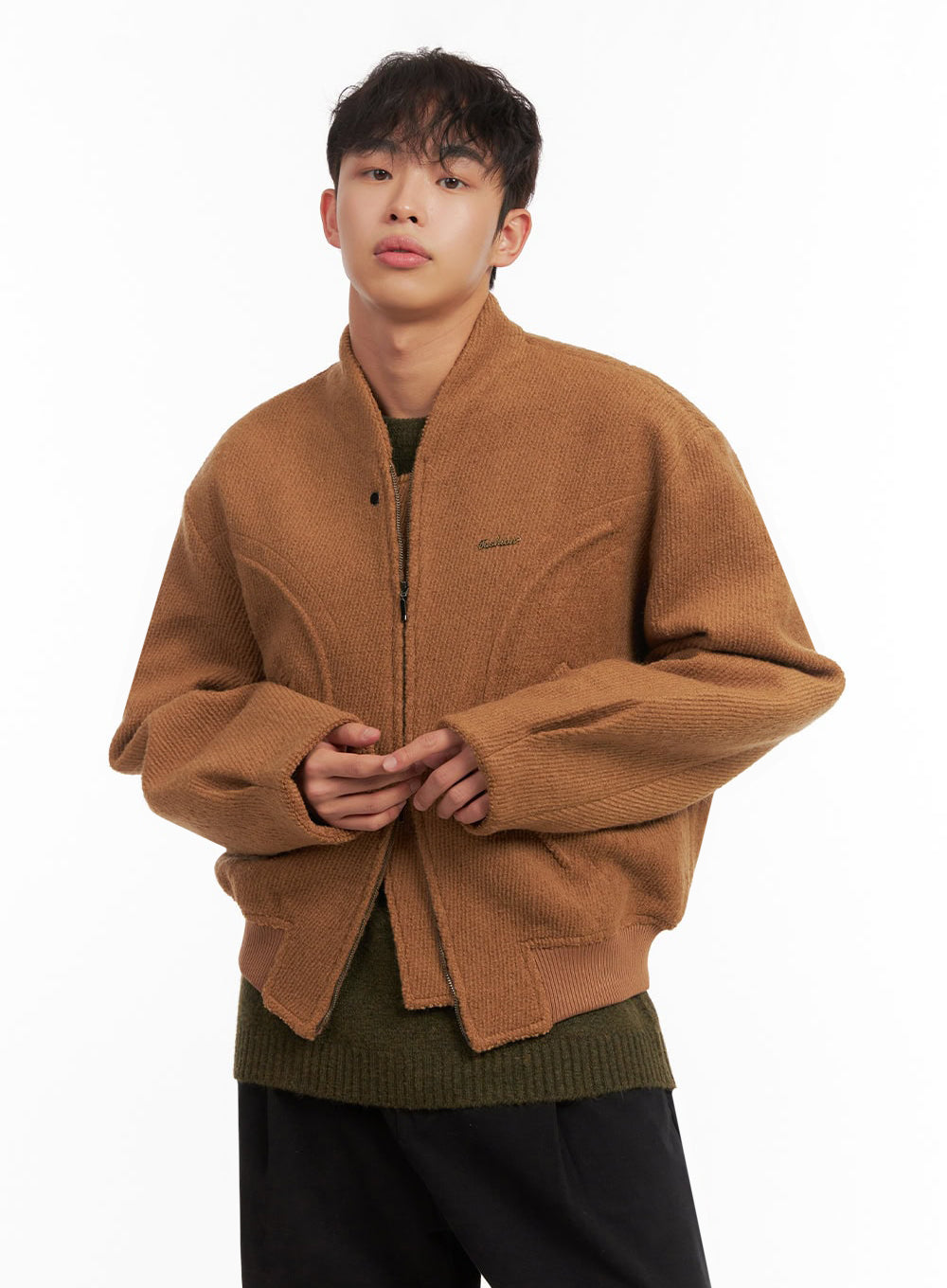 Men's Knitted Bomber Jacket ID427