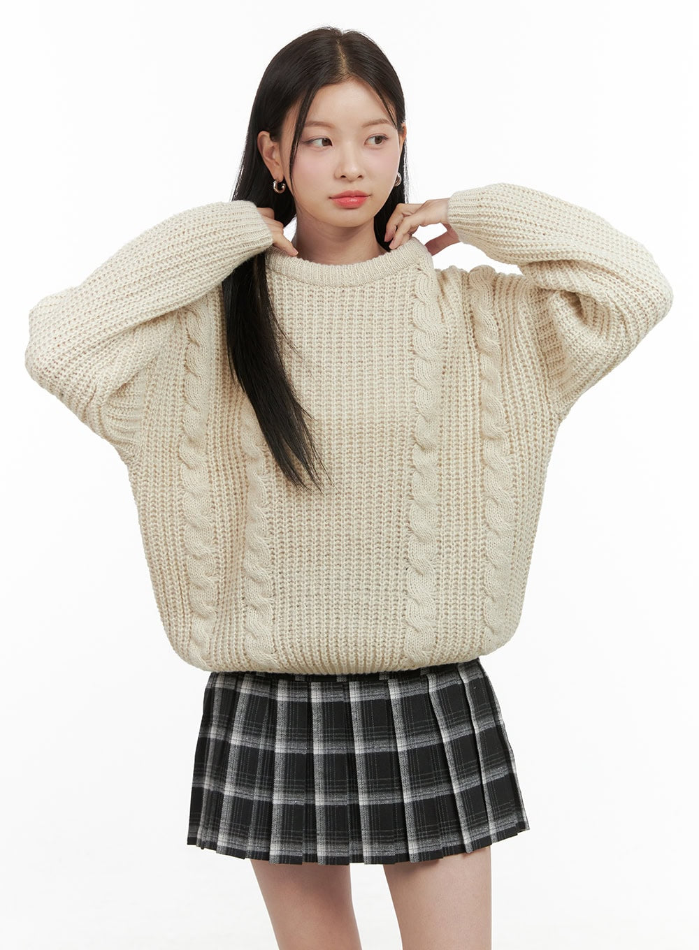 Basic Crew Neck Long Sleeve Knit OS411