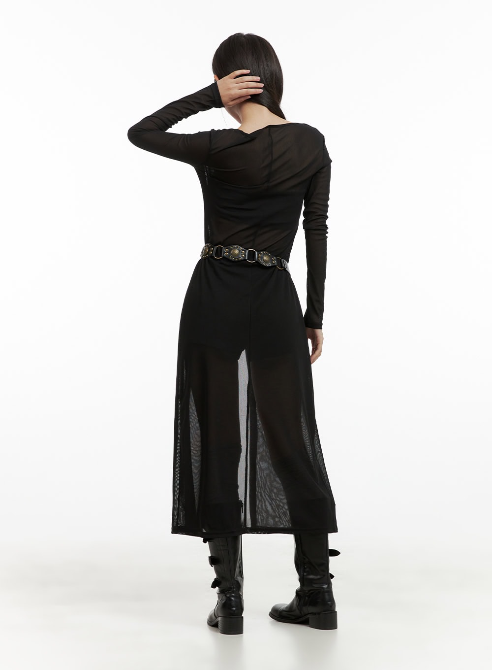 Square Neck Sheer Cardigan CU407