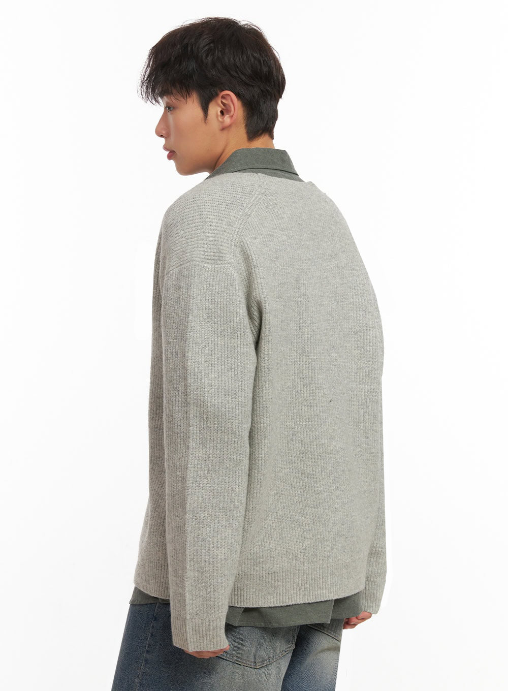 Men's V-Neck Buttoned Knit Cardigan ID431