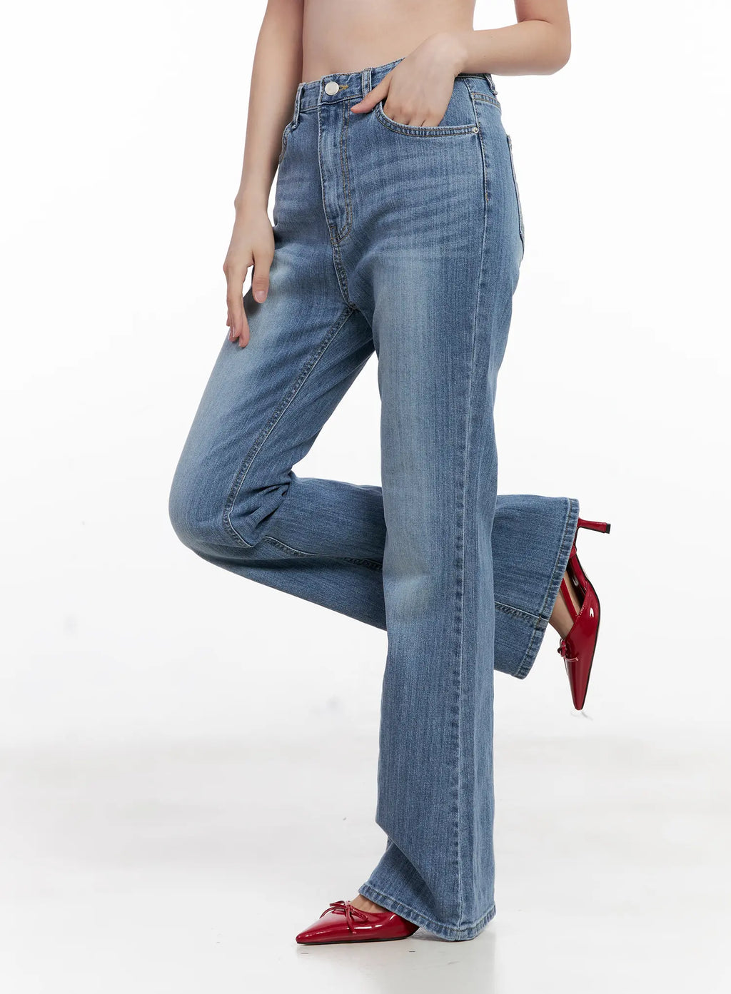 Boeun Washed Flare Denim Jeans CL524