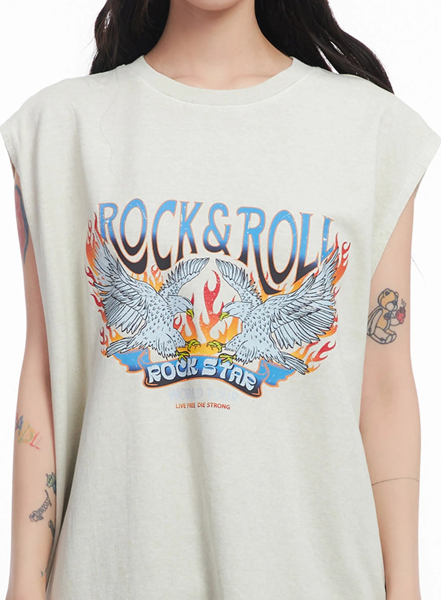 Rock & Roll Graphic Sleeveless Top  IC503