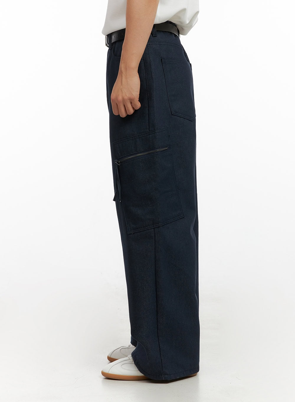 Men's Cargo Denim Jeans (Dark Blue) IG409