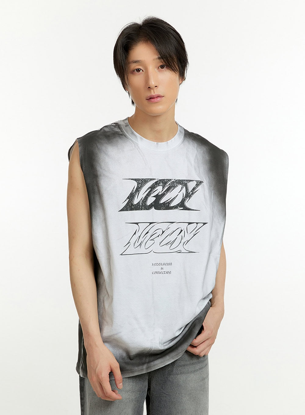 Men's Cotton Graphic Sleeveless T-Shirt IL418