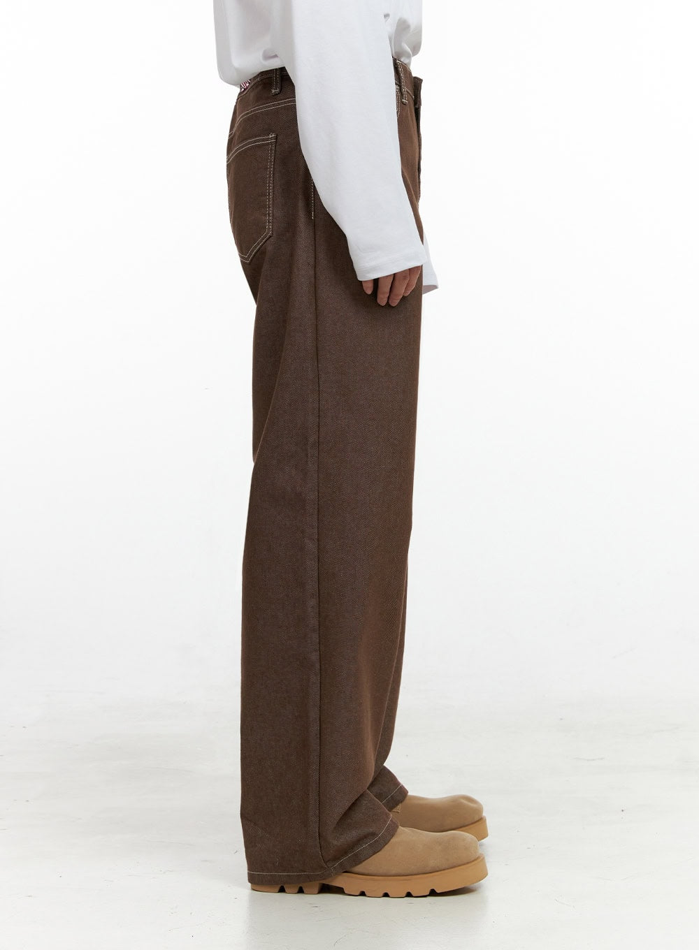 Men's Classic Denim Wide Leg Jeans (Brown) IN422