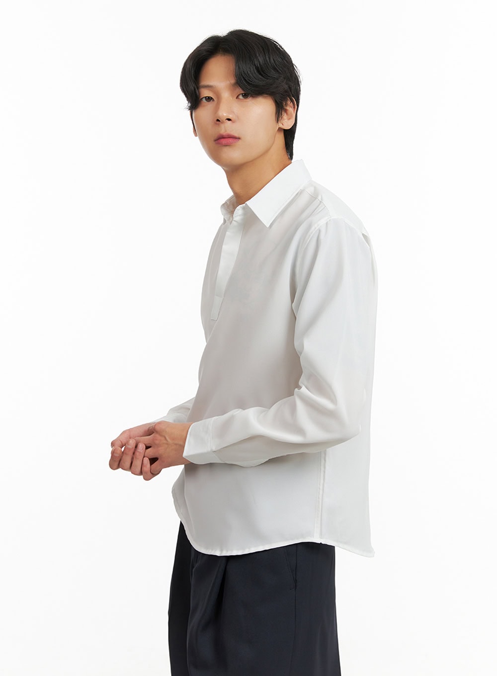 Men's Collared Long Sleeve Shirt IY416