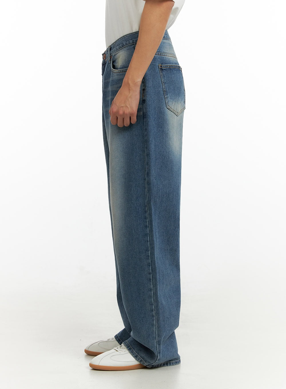 Men's Solid Baggy Jeans IU419