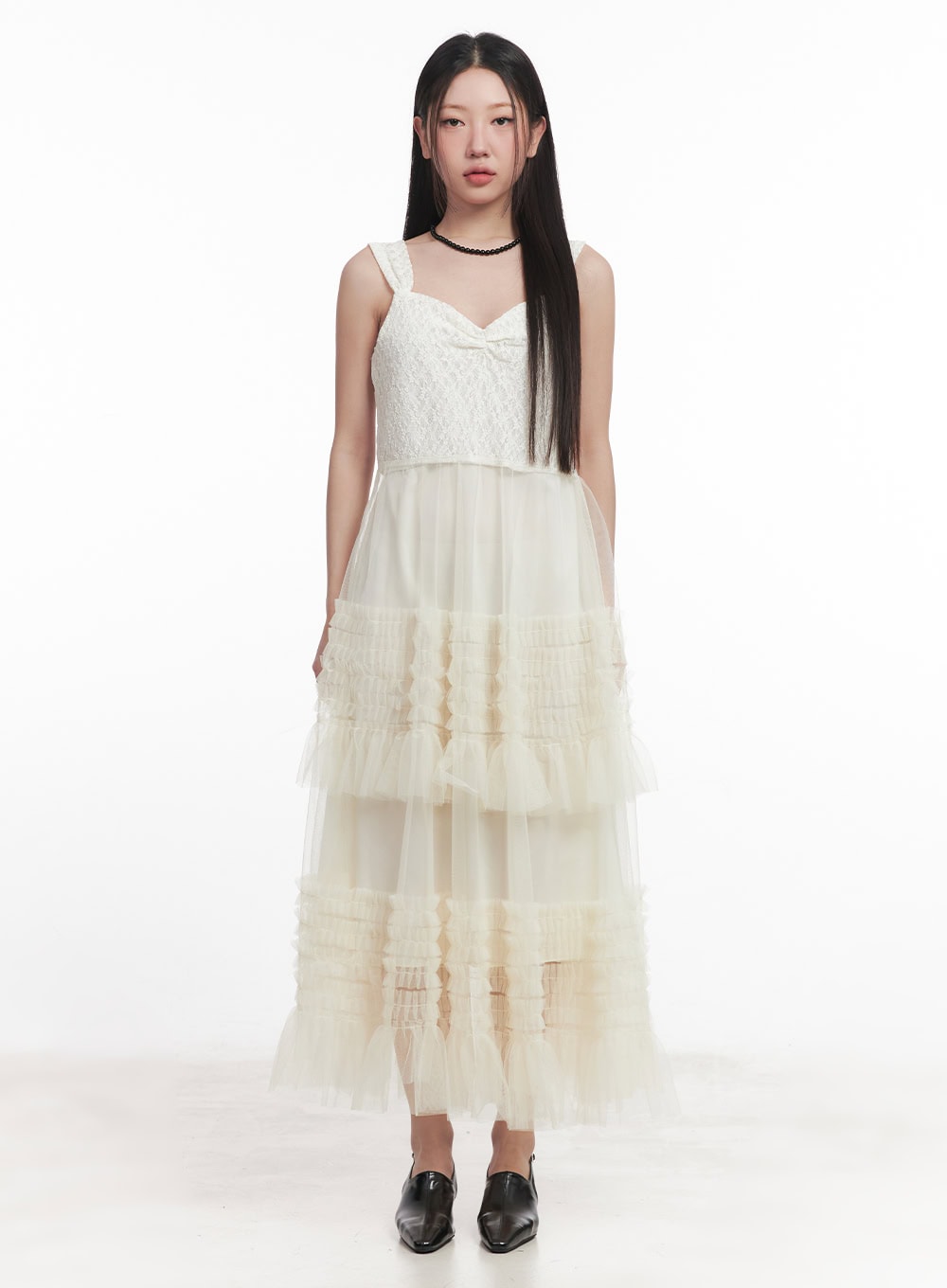 Sweetheart Ruffle Lace Maxi Dress IM528