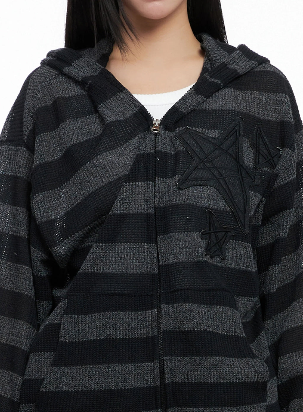 Star Patch Striped Zip-Up IS525